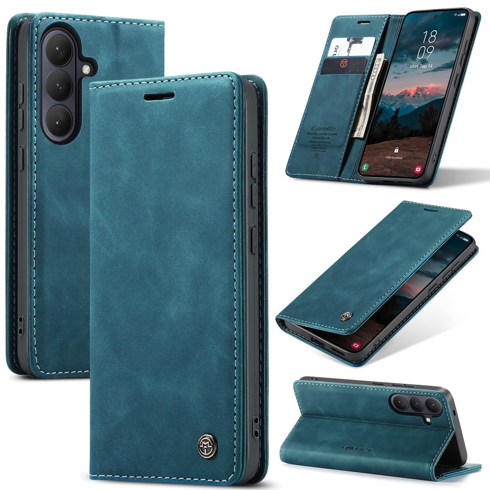 Monweicz Flip Case for Samsung Galaxy S26, PU Leather, Blue-Green