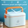 Medicine Storage Box, Organizer, Blue, L (White, S) view 4
