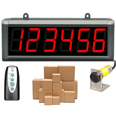 Electronic Counter with Digital Display, 30 m Detection Range, 6-Digit LED up to 99999, Ideal for Conveyor Applications