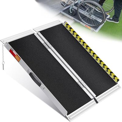 Portable Aluminum Wheelchair Ramp, Folding Threshold Ramp, 660 lb Capacity