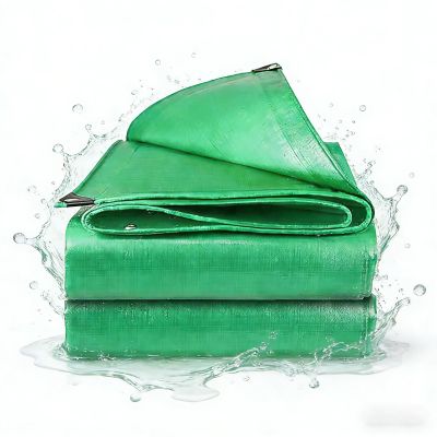 Tarpaulin with Eyelets, 340 x 360 cm, UV-Stabilized, Washable, Green