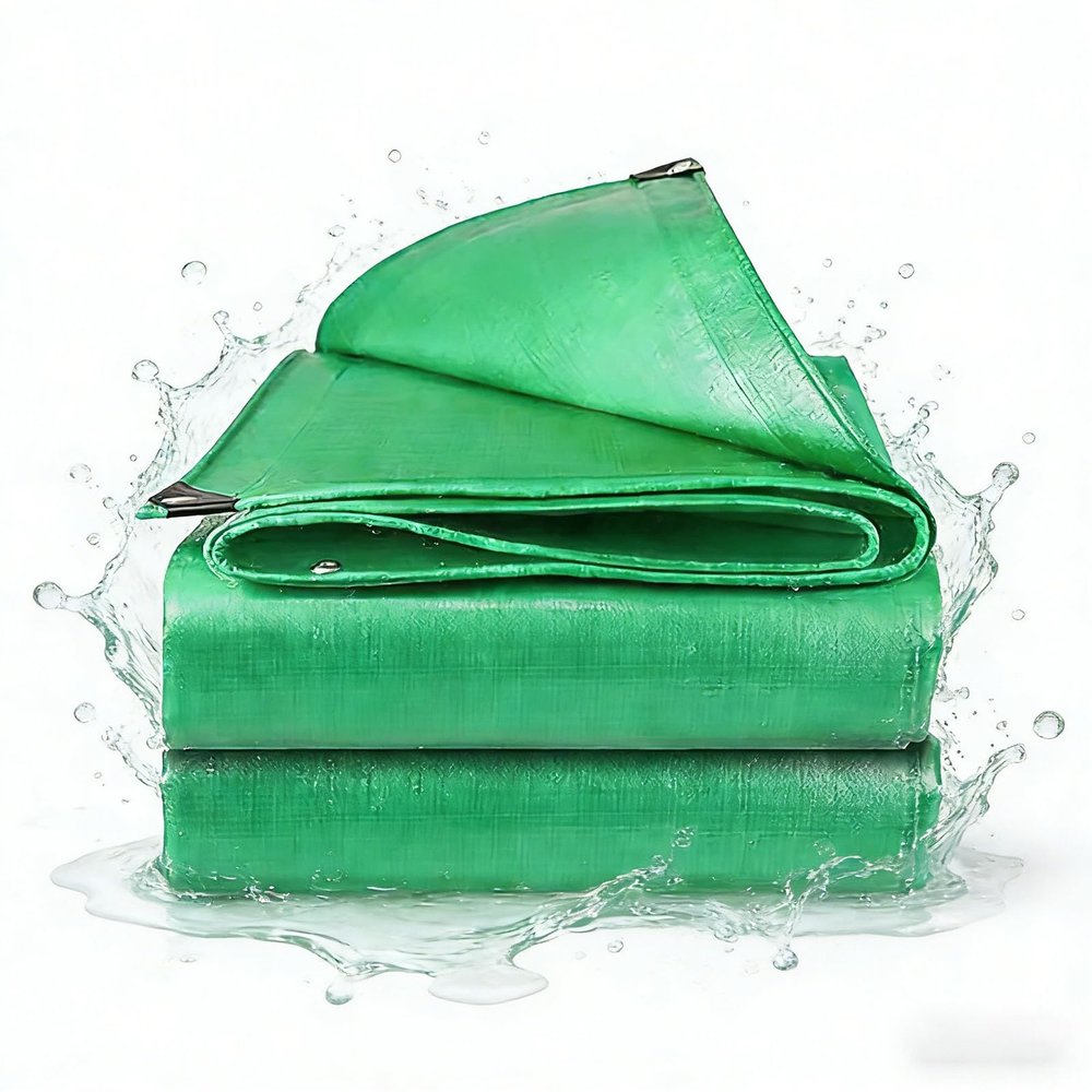 Tarpaulin with Eyelets, 340 x 360 cm, UV-Stabilized, Washable, Green