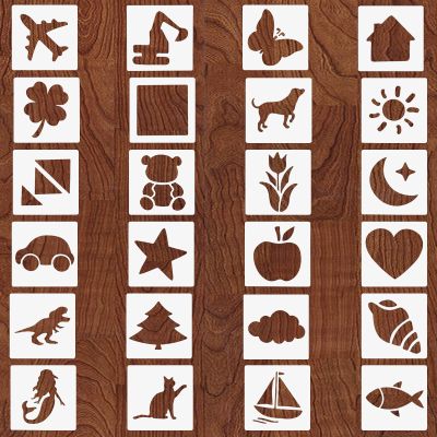 Quilax 24-Piece Kids Stencil Set