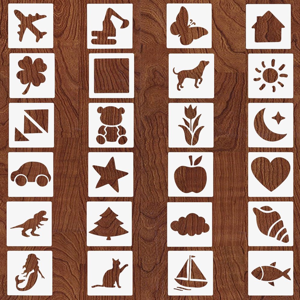 Quilax 24-Piece Kids Stencil Set