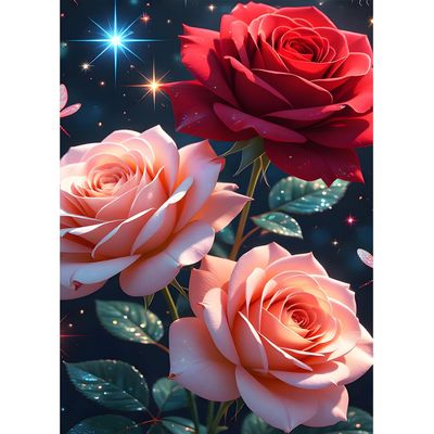 XWDYBDP DIY Rose Flowers Diamond Painting Kit