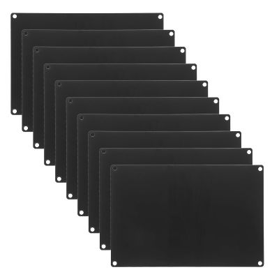 SOESFOUFU 10 Aluminum Engraving Blanks, Rectangular, 15 x 10 cm, Black, with Hole