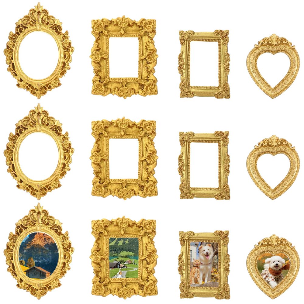 Josojoou 12 Mini Vintage Gold Frames