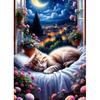 XWDYBDP DIY Sleeping Cat Diamond Painting Kit view 1