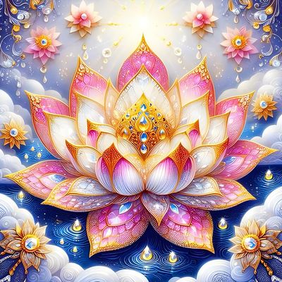 XWDYBDP DIY Golden Lotus Diamond Painting Kit