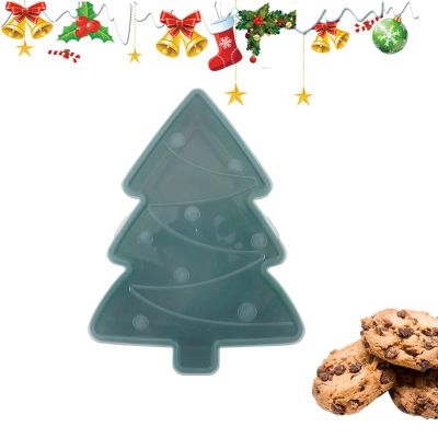 Generic Christmas Snack Tray - 11.81 Inch Serving Platter with Lid | Christmas Tree Gingerbread Man - Silicone PP Plastic Design for Cookies and Treats at Parties or Buffets.