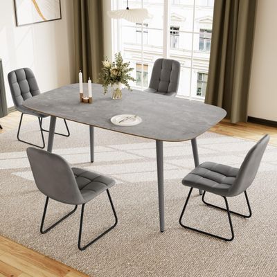 JIEXI Dining Table for 4–6 People, Modern MDF Wood Kitchen Table