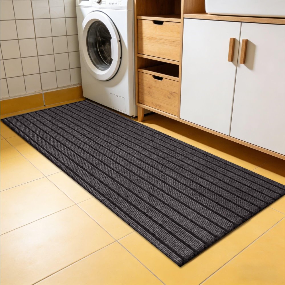FENYIGE Outdoor Doormat 80 x 125 cm, Dirt-Trapping Mat with Non-Slip Backing, Gray