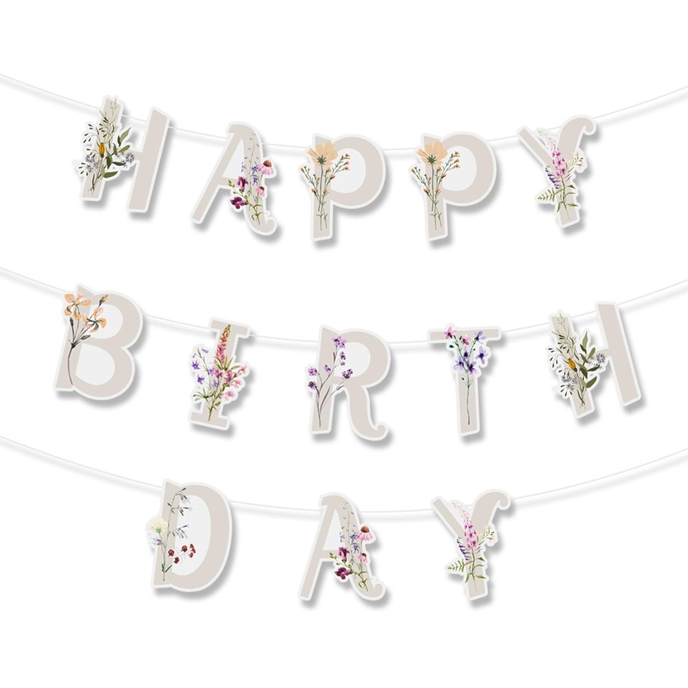 Wildflower Birthday Decoration Banner