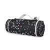 Yoogain Round Picnic Mat for 2 Adults, Sand-Resistant Beach Blanket, 147.3 cm, Black with Pink Sequins view 2