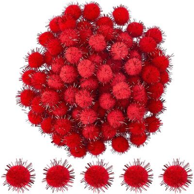 SUNNYCLUE 120 Pack 20mm Glitter Pom Poms