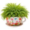 Dekohelden24 XXL Ceramic Flower Pot in Cup Shape with Handle, Tulip Sea Design, 34 x 28 x 16 cm view 2