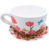 Dekohelden24 XXL Ceramic Flower Pot in Cup Shape with Handle, Tulip Sea Design, 34 x 28 x 16 cm view 3