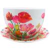 Dekohelden24 XXL Ceramic Flower Pot in Cup Shape with Handle, Tulip Sea Design, 34 x 28 x 16 cm view 4