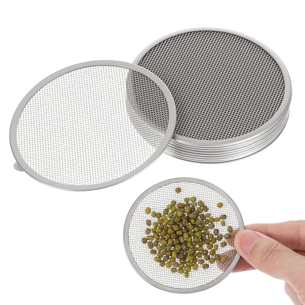 10-Piece Stainless Steel Sprouting Jar Lid Kit