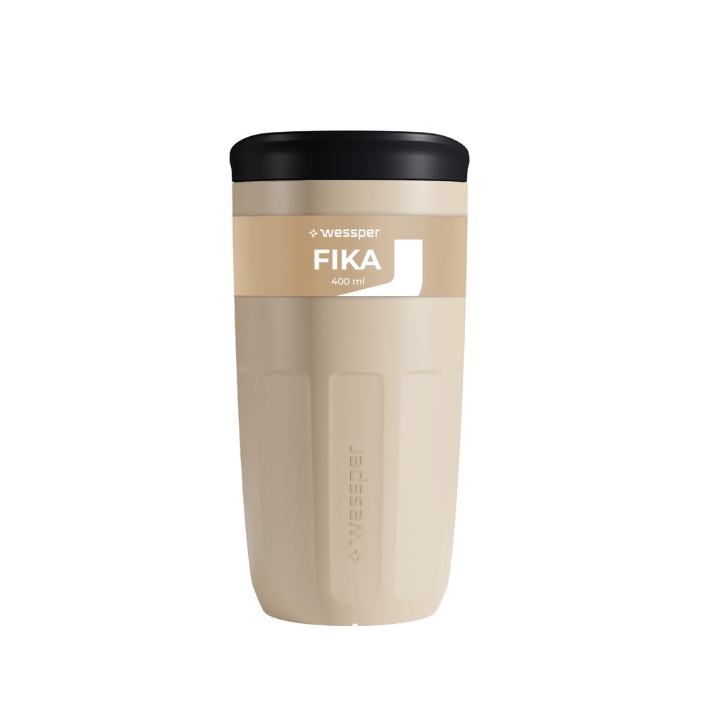 Wessper Reusable Cup with Lid 400 ml, Beige