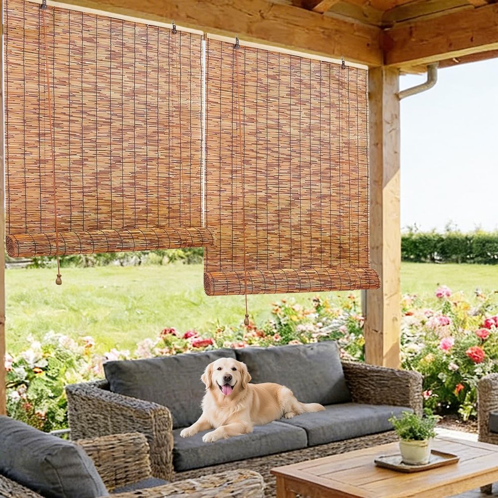 AYHSMNOU Blackout Bamboo Roller Shade