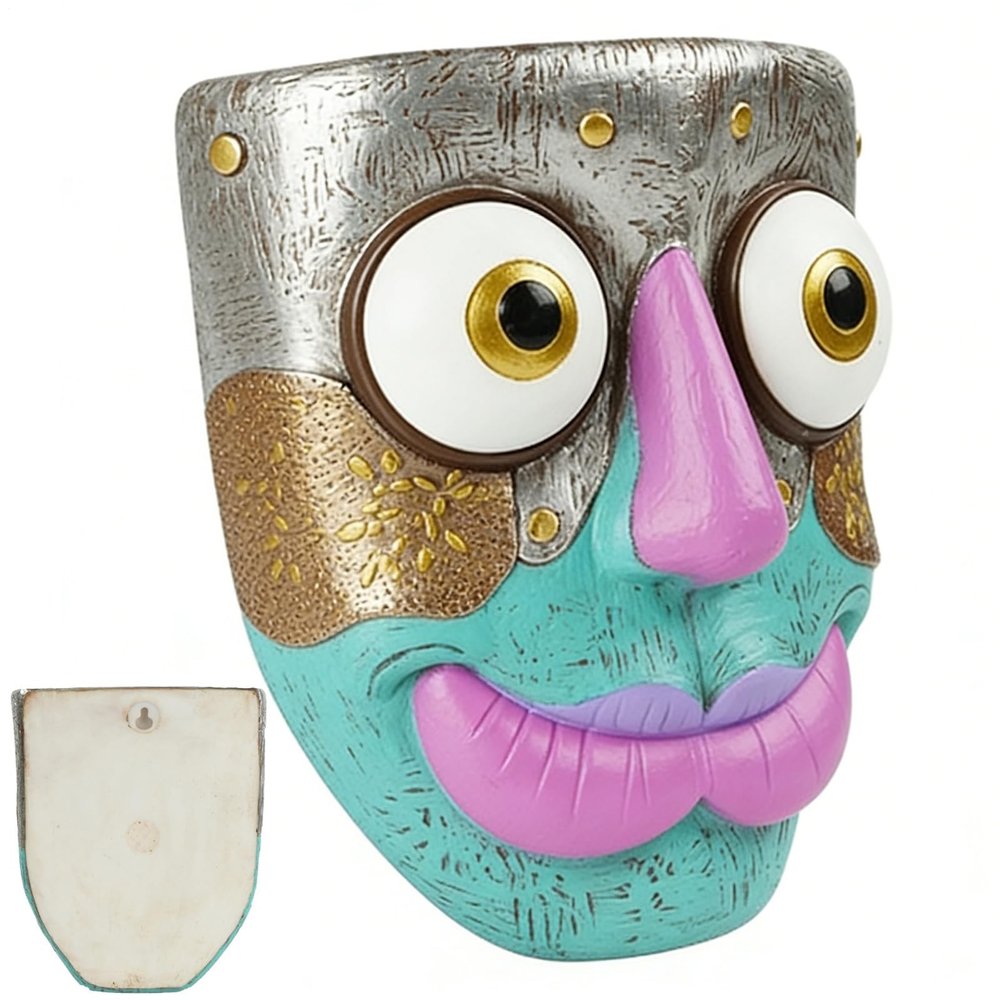 Generic Abstract Face Resin Flower Pot Wall Vase