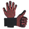 Grill Gloves, Heat Resistant up to 800°C, with 11 cm Cuffs for Forearm Protection, Red view 1