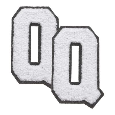 QUARKZMAN 2 Pcs Letter-Q Chenille Iron-On Patches