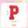 QUARKZMAN 2-Pack Self-Adhesive Chenille Letter Patches, Letter P, Red view 2