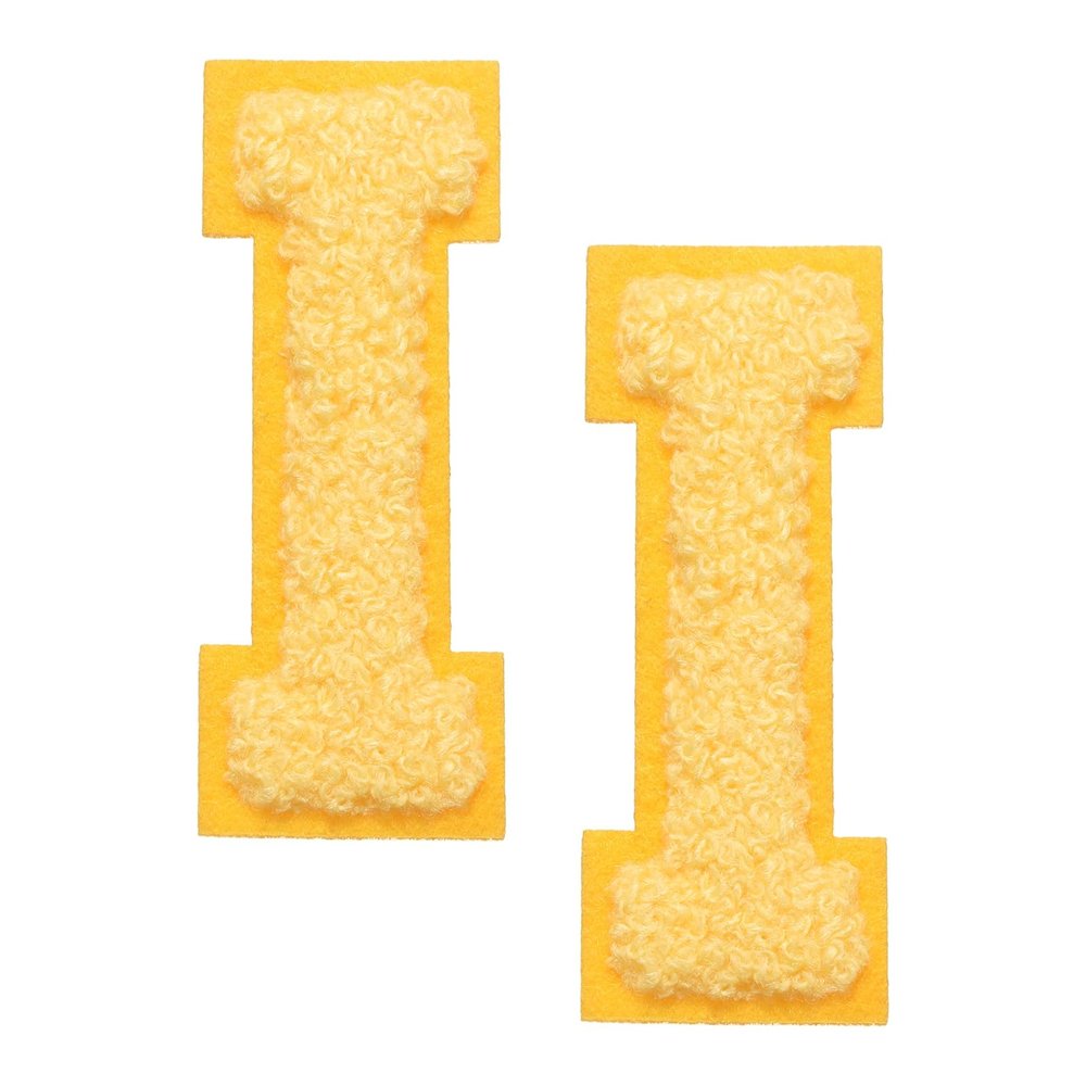 QUARKZMAN 2 Pcs Letter-I Iron-On Chenille Patches