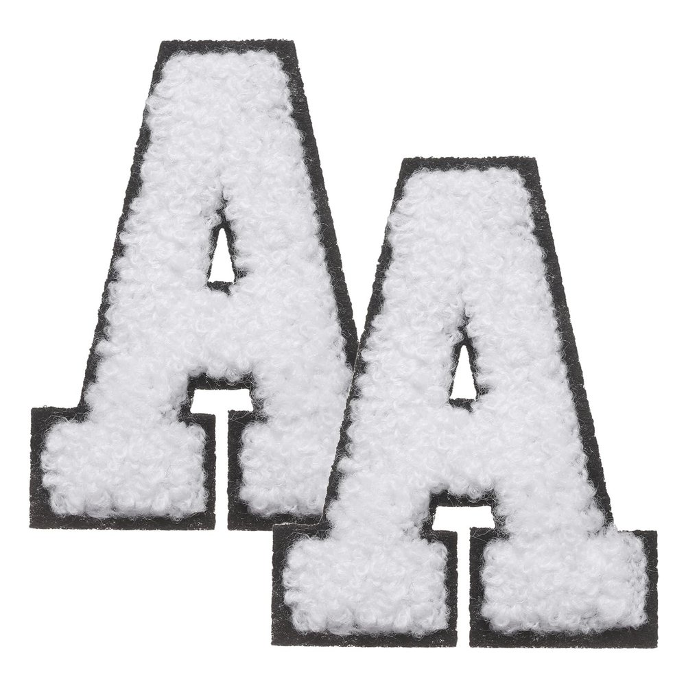 QUARKZMAN 2 Pack Letter-A Iron-On Chenille Patches