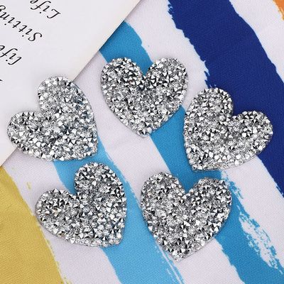 Naroote Heart-Shaped 4 cm Hotfix Rhinestone Application