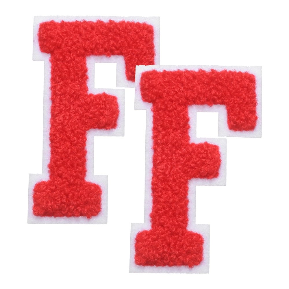 QUARKZMAN 2 Pack Letter F Iron-On Chenille Patches