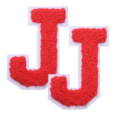 QUARKZMAN 2 Pcs Letter-J Iron-On Chenille Patches