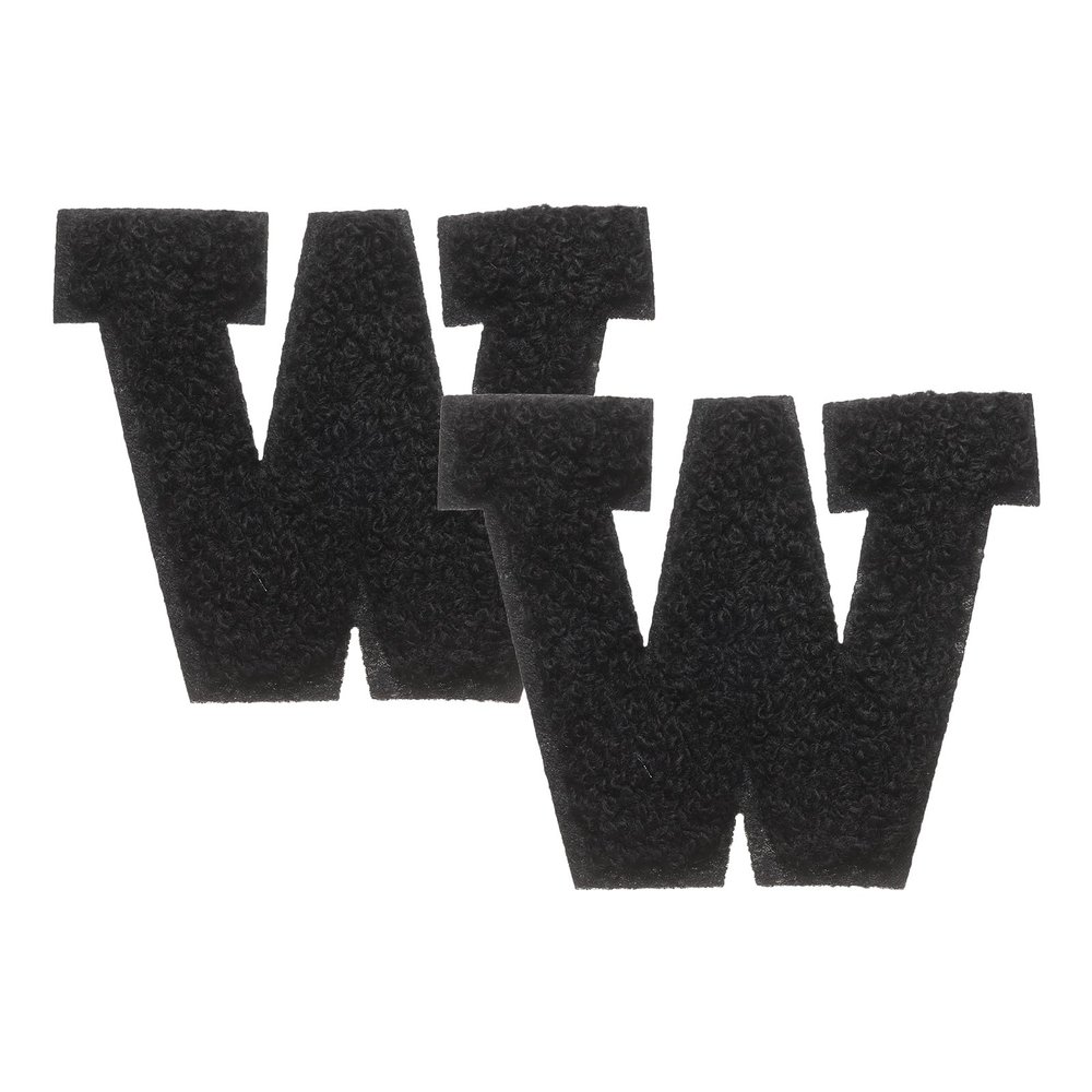 QUARKZMAN 2 Pcs Letter W Iron-On Chenille Patches