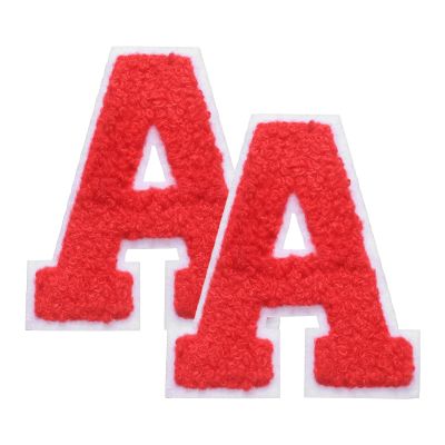 QUARKZMAN 2 Pcs Letter A Iron-On Chenille Letters
