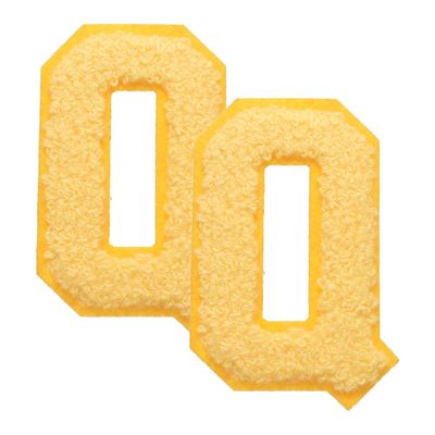 QUARKZMAN 2 Pcs Letter-Q Chenille Iron-On Patches