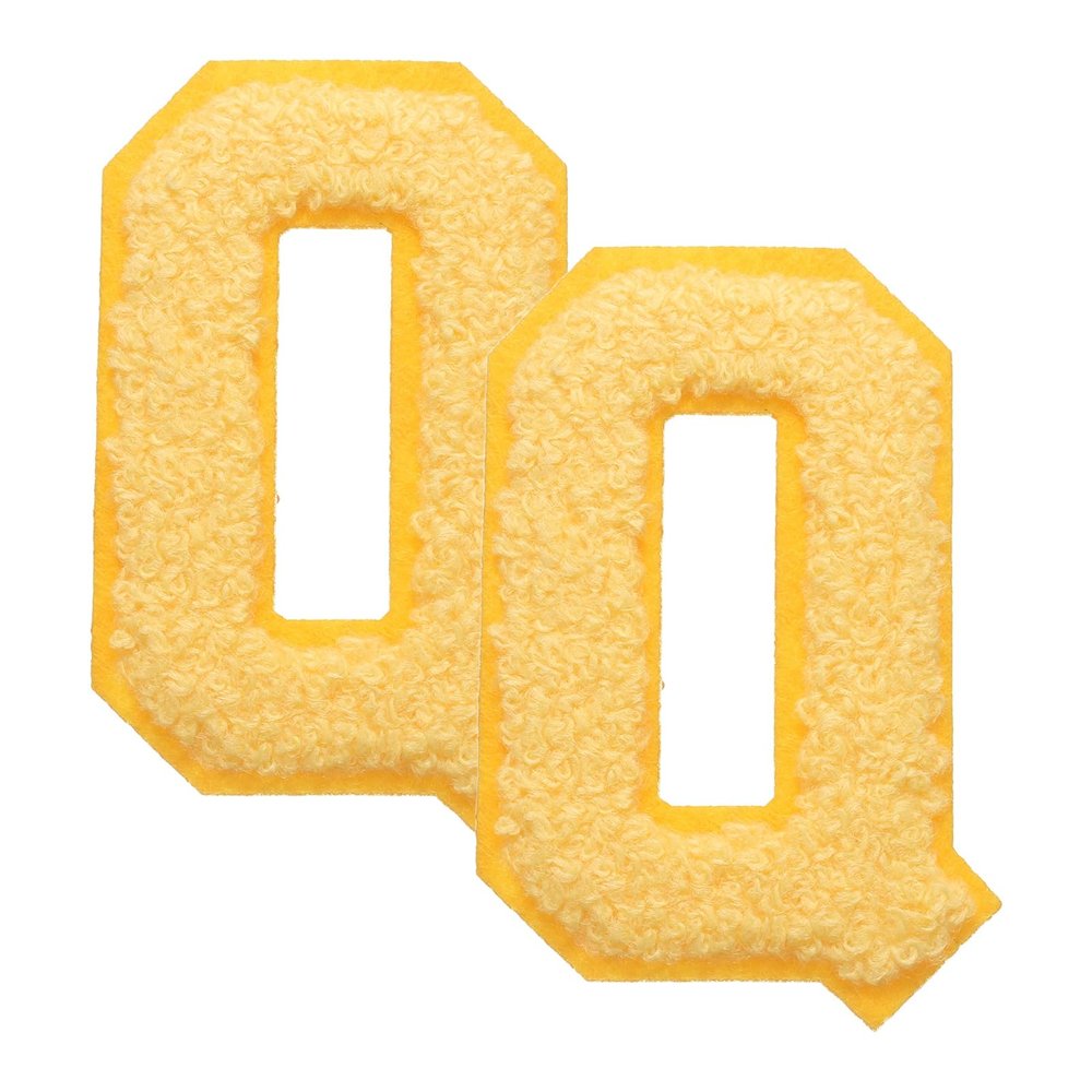 QUARKZMAN 2 Pcs Letter-Q Chenille Iron-On Patches