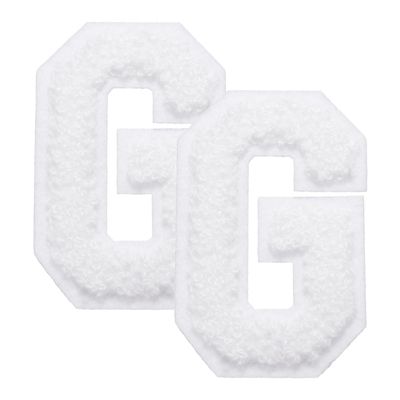 QUARKZMAN 2 Pcs Letter G Iron-On Chenille Patches
