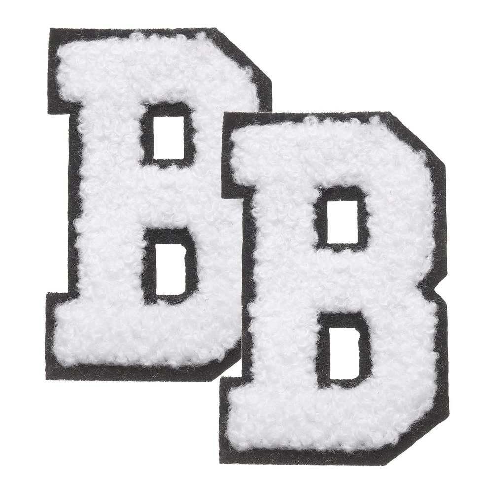 QUARKZMAN 2 Pcs Letter B Iron-On Chenille Patch