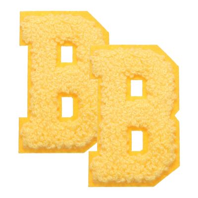 QUARKZMAN 2 Pcs Letter-B Chenille Iron-On Patches