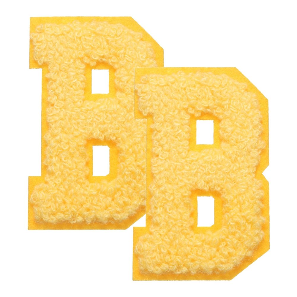 QUARKZMAN 2 Pcs Letter-B Chenille Iron-On Patches