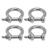 Spacnana Stainless Steel Shackles, Heavy-Duty Bow D-Ring for Anchor Loads, 4-Piece 304 Stainless Steel Screw-Pin Set for Mining and Sailing (M5) view 3