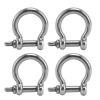 Spacnana Stainless Steel Shackles, Heavy-Duty Bow D-Ring for Anchor Loads, 4-Piece 304 Stainless Steel Screw-Pin Set for Mining and Sailing (M5) view 4