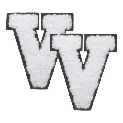 QUARKZMAN 2 Pack Letter V Iron-On Chenille Patches