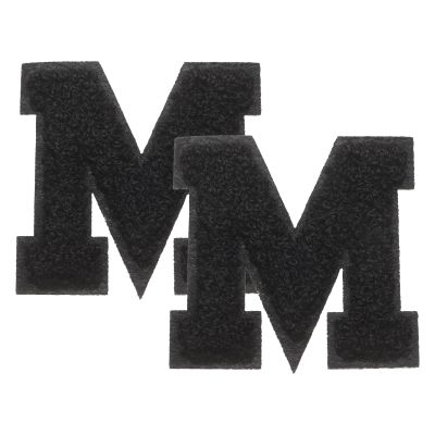 QUARKZMAN 2 Pcs Letter-M Iron-On Chenille Patches