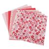 Spacnana 7-Piece Cotton Fabric Squares, Red Floral Series view 1