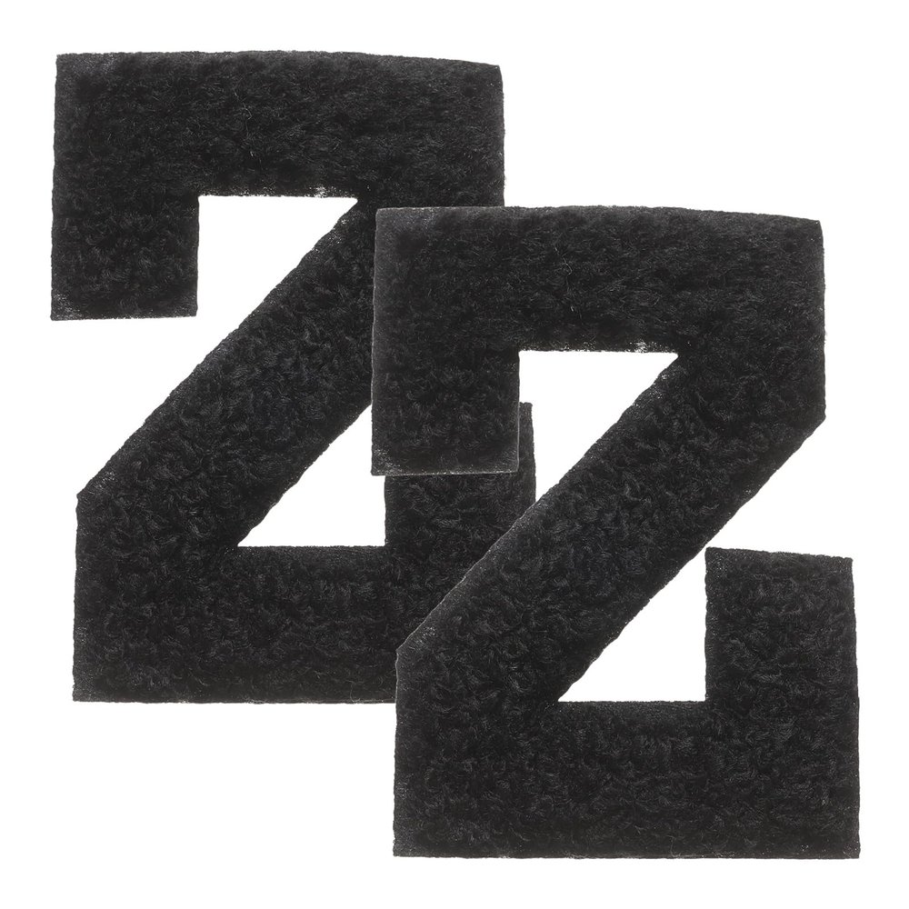 QUARKZMAN 2 Pcs Letter-Z Iron-On Chenille Patches