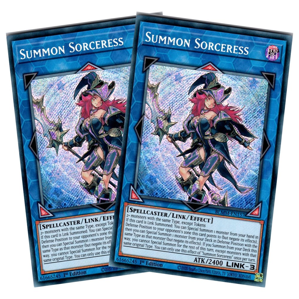 Summon Sorceress 2-Card Value Duo - BLMM-EN157 - Secret Rare - English - 1st Edition - Yu-Gi-Oh! Battles of Legend: Monster Mayhem - with RC Field Center