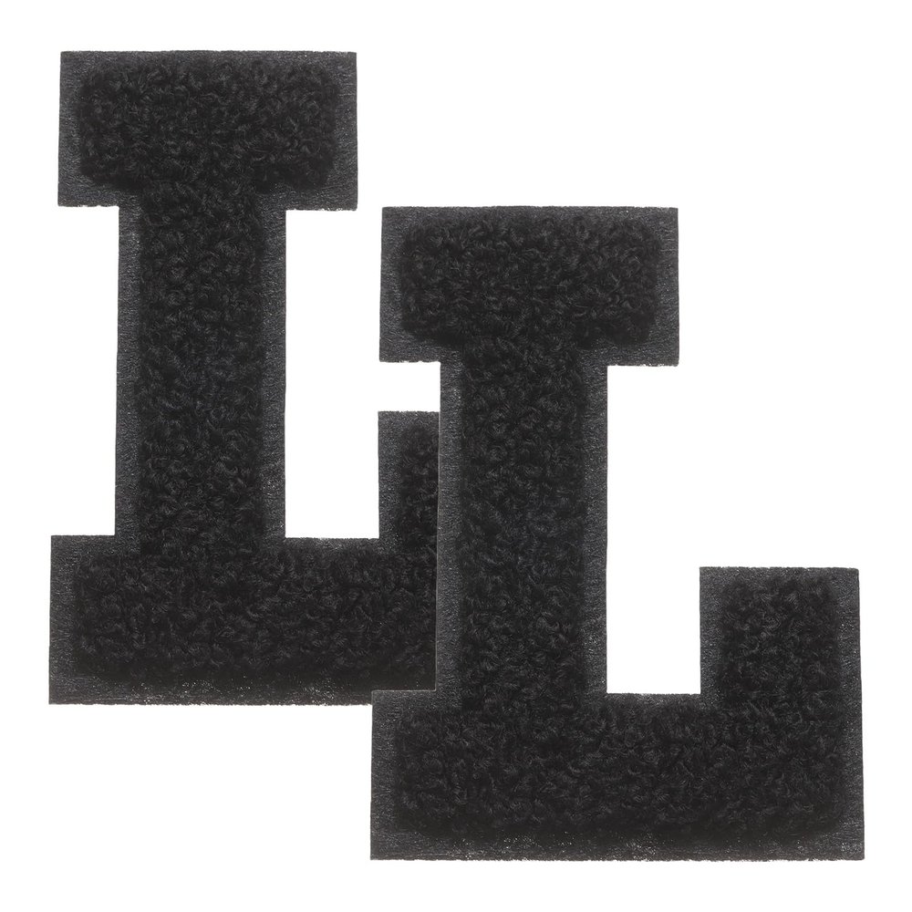 QUARKZMAN 2 Pcs Letter L Iron-On Chenille Patches
